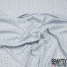 Jersey coton gaze élasthanne imprimé dot pastel multicolore fond vert d 'eau