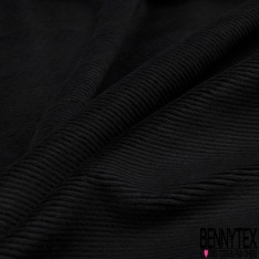 Jersey velours 500 raies élasthanne noir