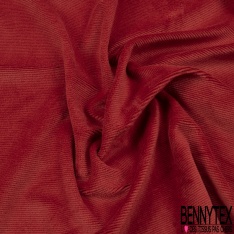 Jersey velours 500 raies élasthanne cinabre