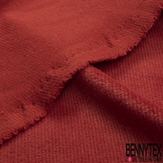 Jersey velours 500 raies élasthanne cinabre