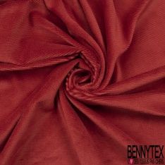Jersey velours 500 raies élasthanne cinabre