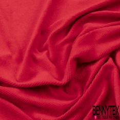 Jersey velours 500 raies élasthanne rouge rococo