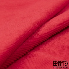 Jersey velours 500 raies élasthanne rouge rococo