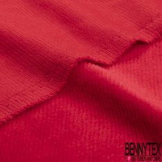 Jersey velours 500 raies élasthanne rouge rococo