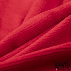 Jersey velours 500 raies élasthanne rouge rococo