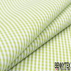 Coton tissé teint moyen vichy océan hawaïen blanc