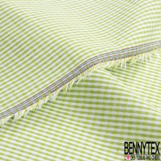 Coton tissé teint moyen vichy océan hawaïen blanc