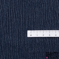 Coton crépon effet jean bleu brut