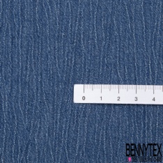 Coton crépon effet jean bleu brut