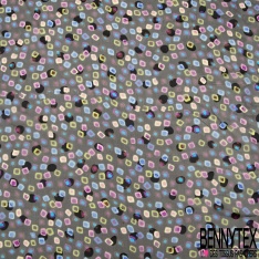 Mousseline dévorée soie coloris noir motif zébrure noisette viscose satinée
