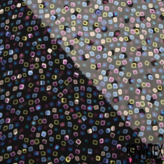 Mousseline dévorée soie coloris noir motif zébrure noisette viscose satinée