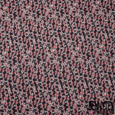 Coupon 3m maille tricot chiné anthracite perle perle nacrée bisque de homard