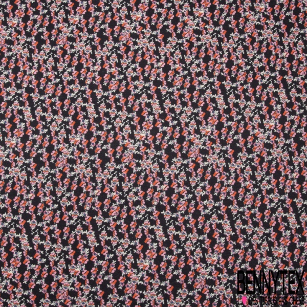 Coupon 3m maille tricot chiné anthracite perle perle nacrée bisque de homard