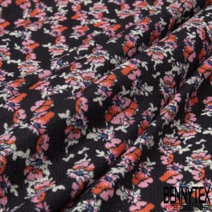 Coupon 3m maille tricot chiné anthracite perle perle nacrée bisque de homard