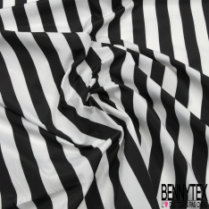 Taffetas satiné polyester fin tartan ton noir blanc discret or crémeux perle enfûmée