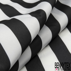 Taffetas satiné polyester fin tartan ton noir blanc discret or crémeux perle enfûmée