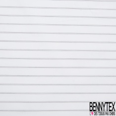 Taffetas satiné polyester fin rayure noir blanc verticale