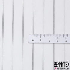 Taffetas satiné polyester fin rayure noir blanc verticale