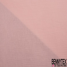 Coton double gaze uni rose camélia