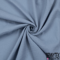 Coton double gaze uni rose poudreux