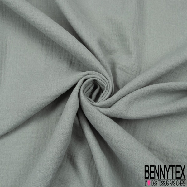 Coton double gaze uni parchemin pastel