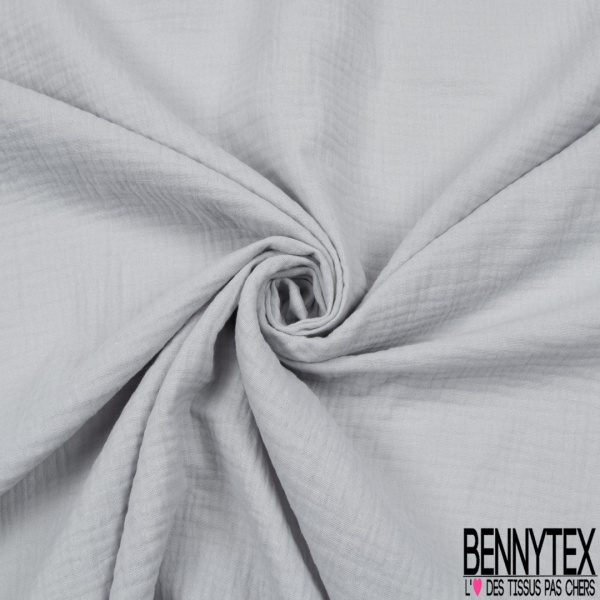 Coton double gaze uni céladon français