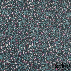Crêpe polyester imprimé effet tweed noir et blanc