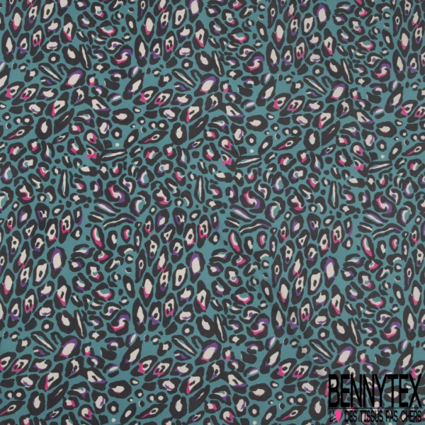 Crêpe polyester imprimé effet tweed noir et blanc
