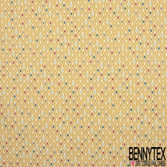 Coton imprimé petit bleuet ton fuschia blanc fond teinte de rose