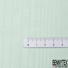 Mousseline de Soie gaufrée rayure fantaisie horizontale ton sur ton poudre verte aqua