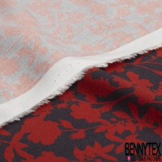 Fibranne viscose simple base cachemire imprimé rayure fantaisie amérindien horizontale multicolore et noir et blanc