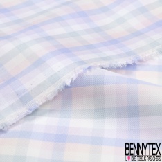 Coton Tissé Teint petit carreaux Couleur bordeaux noire et blanc cassé