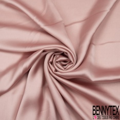 Drap satin élasthanne lourd touché soie vieux rose