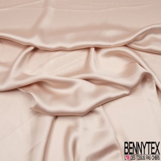 Drap satin élasthanne lourd touché soie champagne rosé