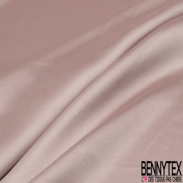 Drap satin élasthanne lourd touché soie rose poudré