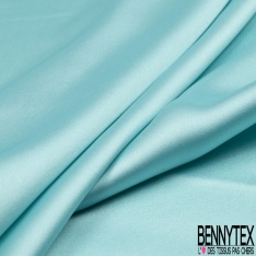 Drap satin élasthanne lourd touché soie ciel d'aqua