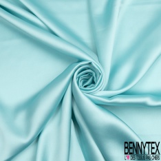 Drap satin élasthanne lourd touché soie ciel d'aqua