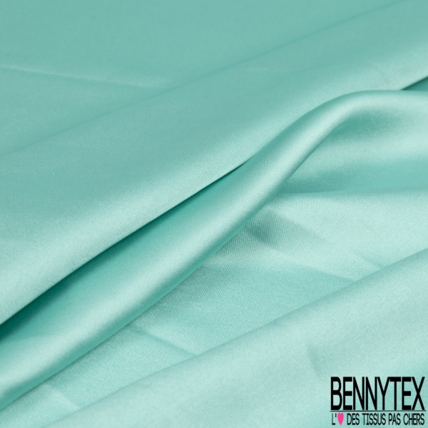 Drap satin élasthanne lourd touché soie vert glacial