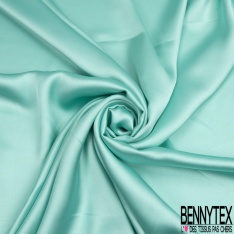 Drap satin élasthanne lourd touché soie vert glacial