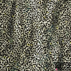 Crêpe viscose imprimé petite étoile framboise fond blanc discret
