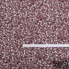Fibranne Viscose touché Pashmina imprimé floral cachemire vintage multicolore fond grenat