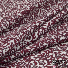 Fibranne Viscose touché Pashmina imprimé floral cachemire vintage multicolore fond grenat