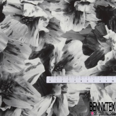 Coton style Liberty imprimé mini fleur champêtre grenat fond noir