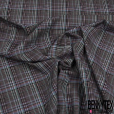 Coton viscose tissé teint pied de puce lavande blanc discret