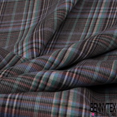 Coton viscose tissé teint pied de puce lavande blanc discret