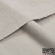 Molleton bouclette polyamide coton petite laize uni chanvre