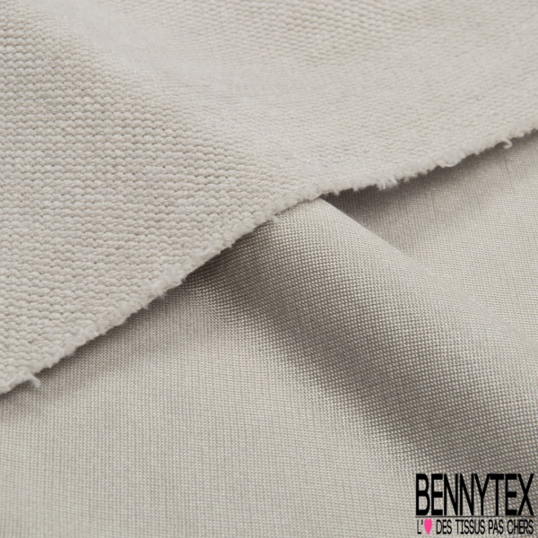 Molleton bouclette polyamide coton petite laize uni chanvre