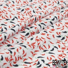 Fibranne viscose imprimé bouquet floral champêtre rose fond noir fantaisie point olive