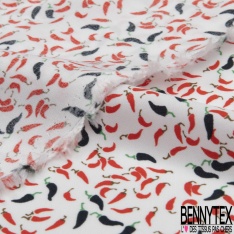 Fibranne viscose imprimé bouquet floral champêtre rose fond noir fantaisie point olive