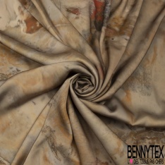 Satin polyester imprimé cachemire Bollywood multicolore fond fantaisie à effet
